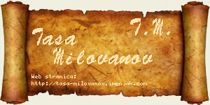Tasa Milovanov vizit kartica